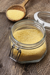 couscous in a glass jar
