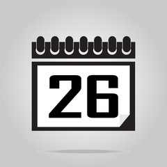 Calendar icon number 26 vector illustration