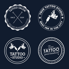 Fototapeta na wymiar Set tattoo logos of different styles