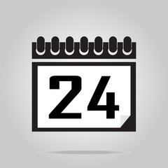 Calendar icon number 24 vector illustration