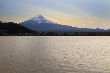 Sunset Fuji Mountain in Japan.