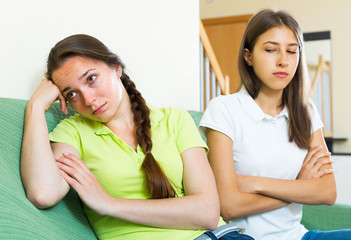 Two girls offended on each other