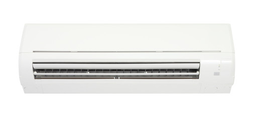 Front air conditioner indoor part on white background.
