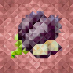 Triangle low poly eggplant icon
