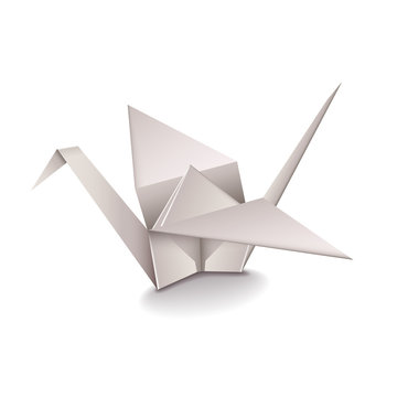 Origami Crane isolated on white vector