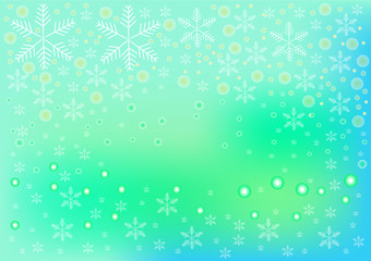 Fototapeta premium snowflake group and circle on green color background