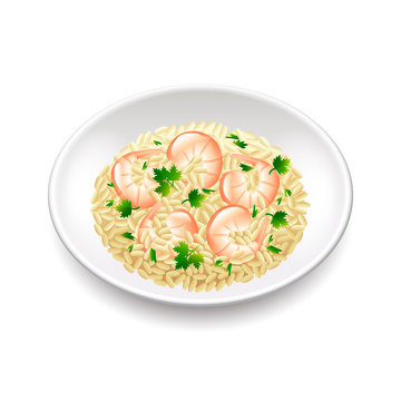 Risotto isolated on white vector