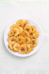 Banana chips, top view
