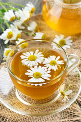 Healthy herbal camomile tea