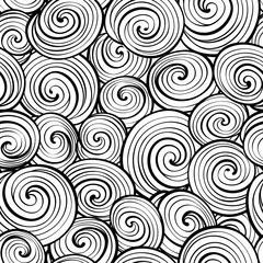 Wave seamless pattern. Abstract geometric swirl outline  background.