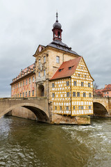 Fototapeta na wymiar Altes Rathaus or Old Town Halll in Bamberg, Germany