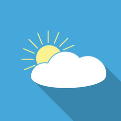 Sun cloud flat icon