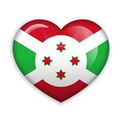  Love Burundi.  Flag Heart Glossy Button