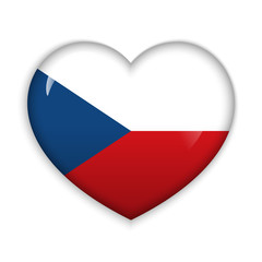  Love Czech Republic.  Flag Heart Glossy Button