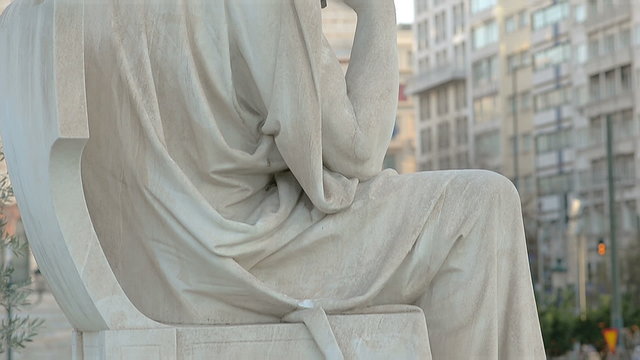 Close-up Marble Statue Of The Philosopher Socrates