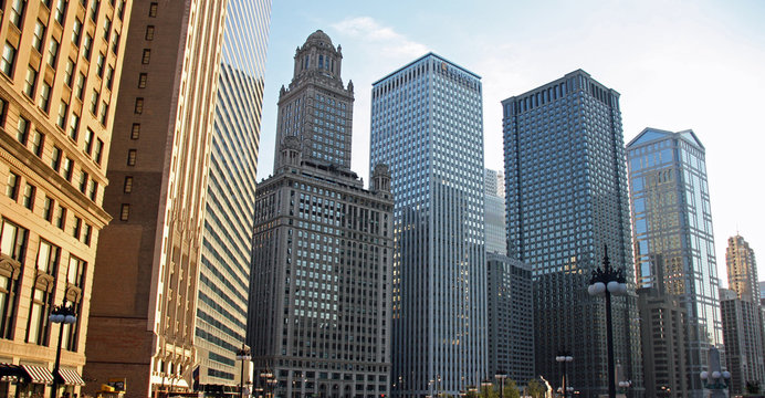 Chicago, gratte-ciel du quartier du Loop, USA