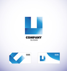Blue letter U logo icon