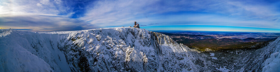 Fototapeta Panorama krajobraz górski zima Śnieżne Kotły obraz
