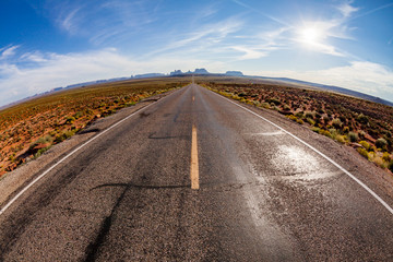 Road near Monument Valley in Utah