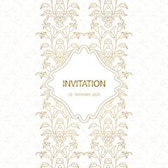 Vector decorative frame. Elegant element for design template, place for text. Floral border. Lace decor for birthday and greeting card, wedding invitation.