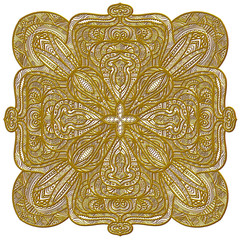 Festive golden ornament