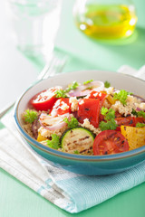 healthy couscous salad with grilled tomato pepper zucchini onion