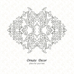 Vector decorative frame. Elegant element for design template, place for text. Floral border. Lace decor for birthday and greeting card, wedding invitation.