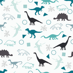 Silhouettes of dinosaurs.