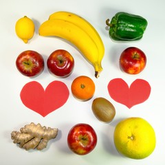Obst und Gemüse essen mit Liebe