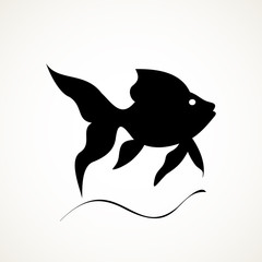 fish icon on white background ,vector illustration