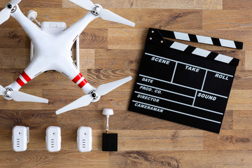 Fototapeta premium flying drone with camera.