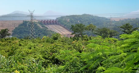 Poster Dam De dam / Akosombo-dam in de Volta-rivier in Ghana (West-Afrika)