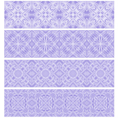 Lilac trim or border collection over white background