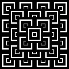 Abstract Seamless Black and White Art Deco Vector Patter