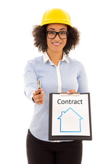 construction and real estate concept - african american business