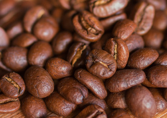 Closeup of coffee beans