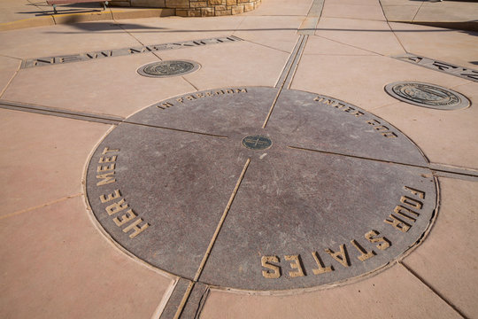FOUR CORNERS MONUMENT, USA - AUGUST 27: Views of the Four Corner