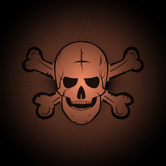 Skull  emblem appearing out of the darkness. Perfect on your black shirt! vector