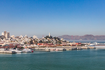 Naklejka na ściany i meble View from Treasure Island to San Francisco