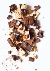 Different varieties of chocolate.