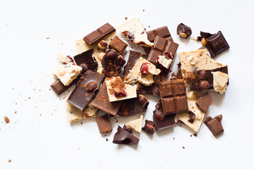 Different varieties of chocolate.