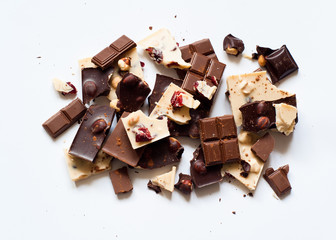 Different varieties of chocolate.