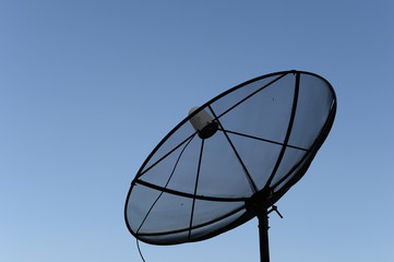 satellite dish blue sky background