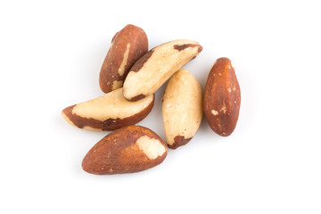 Brazil nuts on white close up