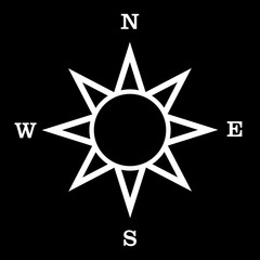 Wind rose isolated vector illustration.Compass