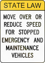 Road sign used in the US state of Delaware - State law information