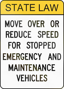 Road Sign Used In The US State Of Delaware - State Law Information