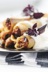 Cannelloni with beef and basil