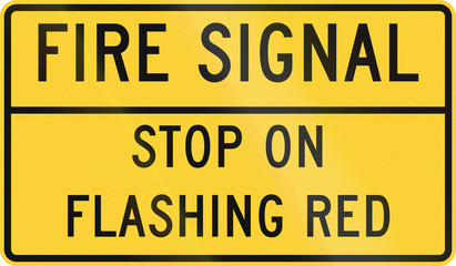 Road sign used in the US state of Delaware - Fire signal