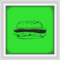 Simple doodle of a burger